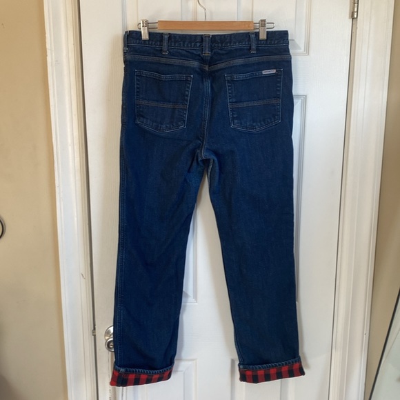 Carhartt Women's Straight Leg Jeans - Blue with Red Accents - Picture 6 of 8